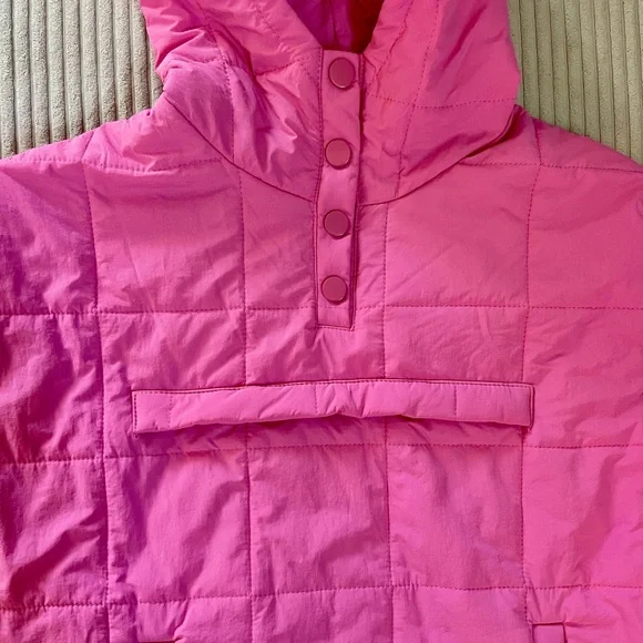 Quilted Pullover Packable Puffer Jacket Oversized Barbie Bubblegum Pink NWOT - Picture 9 of 13